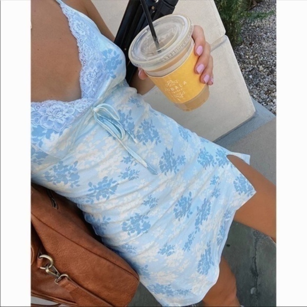 Motel Rocks Blue Floral Mini Dress